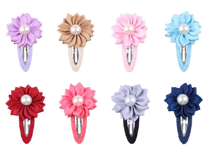 20color New Stylish Flower pearl Girls Hair Clips Painting Print Rose Hairpins Pink Hairgrip Accessories Haarklem | Детская одежда и