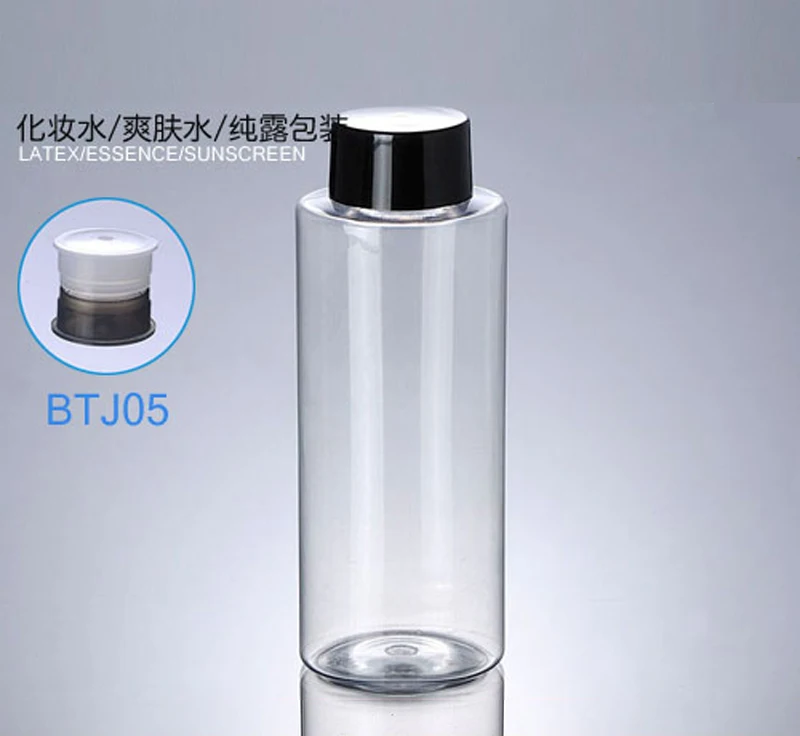 

300PCS/LOT 200ml TRANSPARENT bottle with Fahrenheit screw cap and inside plug,cosmetic packing,cosmetic bottle,packing for oil