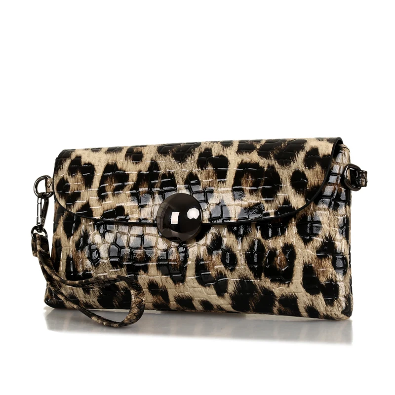 Сумка кошелек из спилка и кожи с леопардовым принтом|evening clutch bags|bag ladiesladies shoulder bag |
