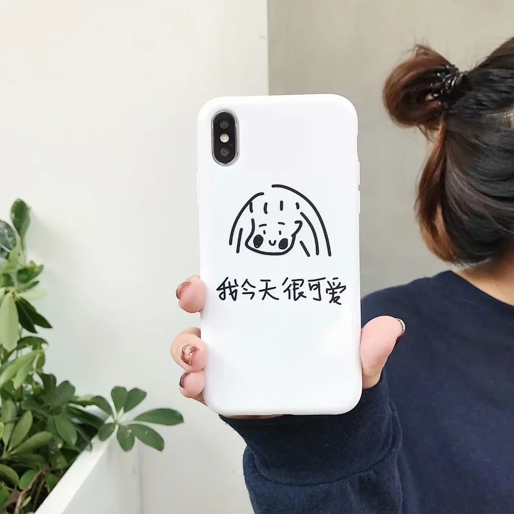ORYKSZ For iphone X XR XS Max Case Cartoon Cute Boy Girl Pattern Silicone Soft Phone Cases 6 6s 7 8Plus Back Cover |