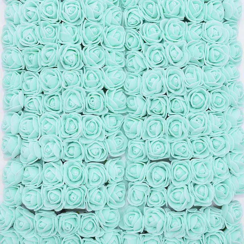 PE13 Mint green 36/72 шт. 2 см мини пены розы искусственные цветы для свадьбы украшение автомобиля DIY, украшенные цветами; домашние туфли венок декоративный Свадебный букет поддельные цветок - Цвет: PE13 Mint green