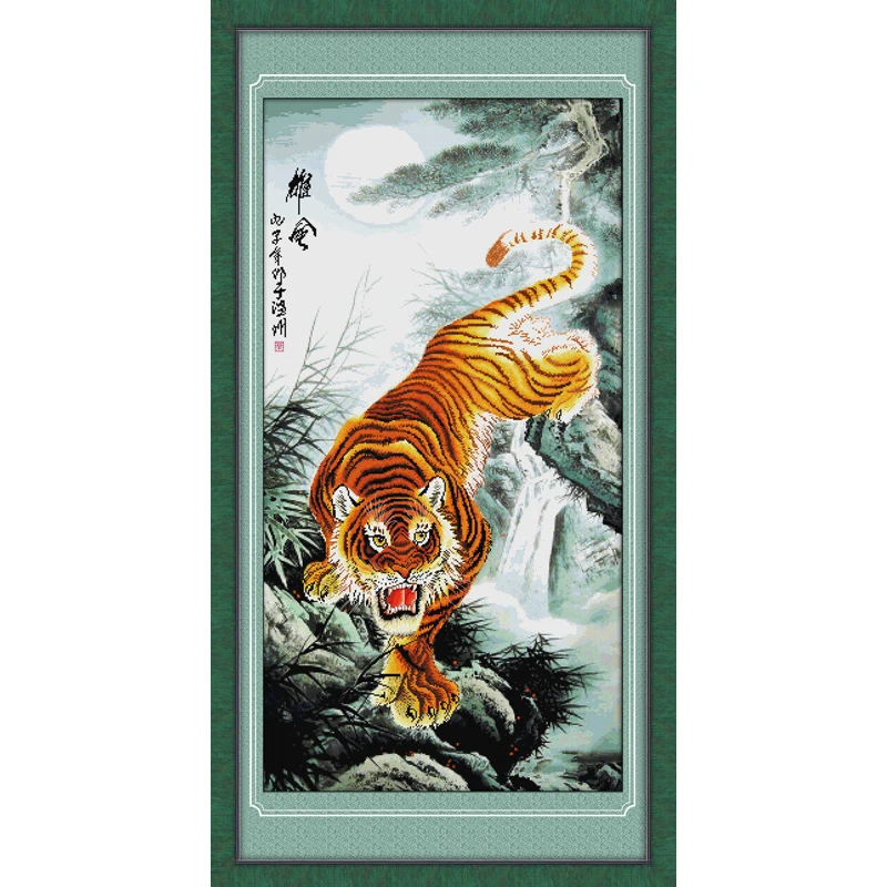 

Everlasting Love Grand And Powerful Tiger Ecological Cotton Cross Stitch Kits 11CT Printed DIY 11 New Year Christmas Decorations