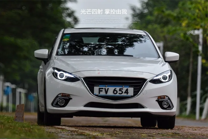 Автомобильный Стайлинг для Mazda 3 светодиодный фары Мазда 3 Axela светодиодный DRL Объектив двойной луч H7 HID Xenon автомобильные аксессуары