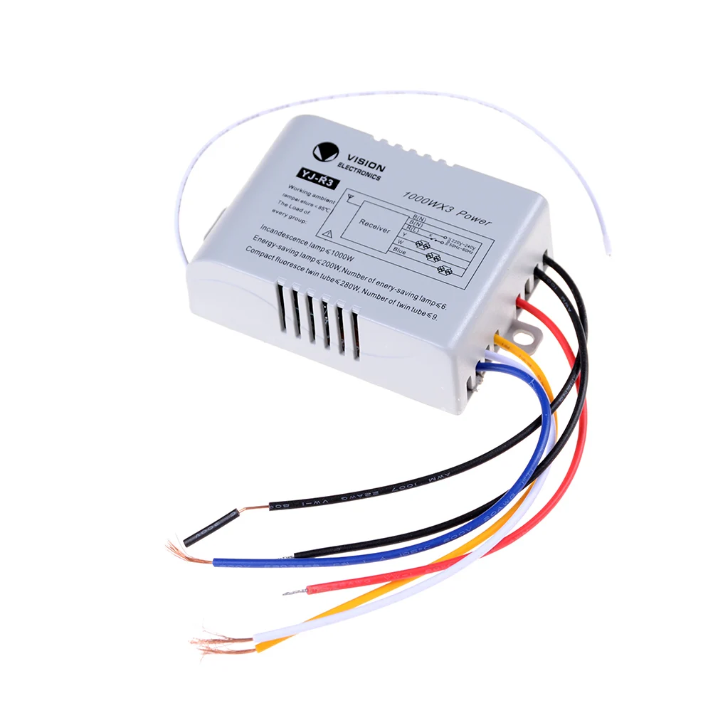 3 Ways ON/OFF AC 220V 3000W Wireless Receiver Lamp Light Remote Control Switch For &amp | Обустройство дома