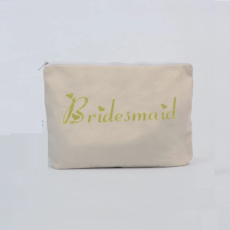 

Free Shipping 5pcs lot personalized Wedding favors gifts bag Bridesmaid Canvas makeup bags gifts