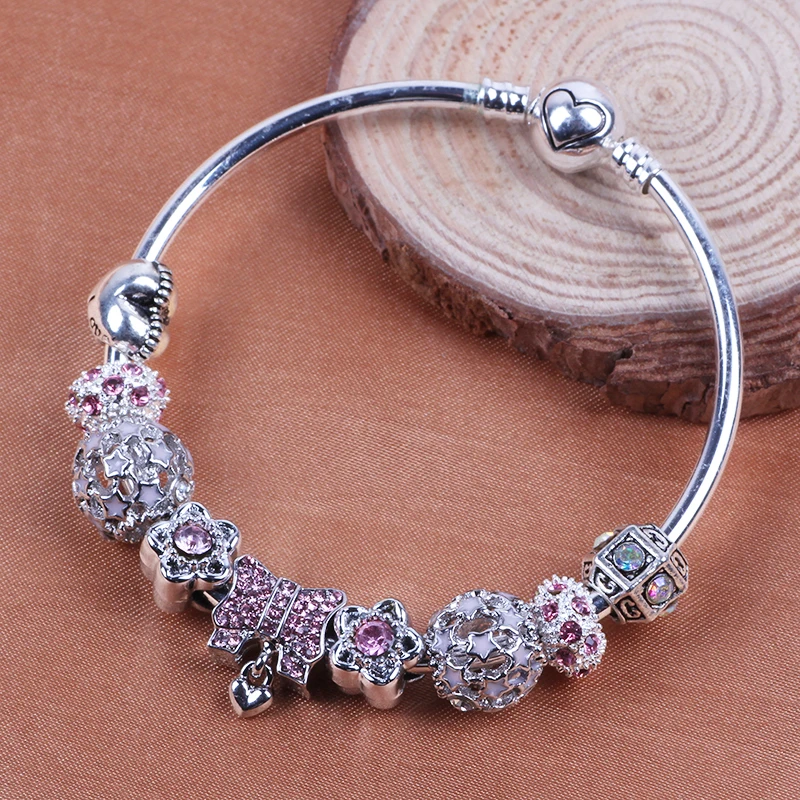 AIFEILI распродажа серебряный браслет с надписью LOVE FOREVER Amor Amour Charm синий для женщин
