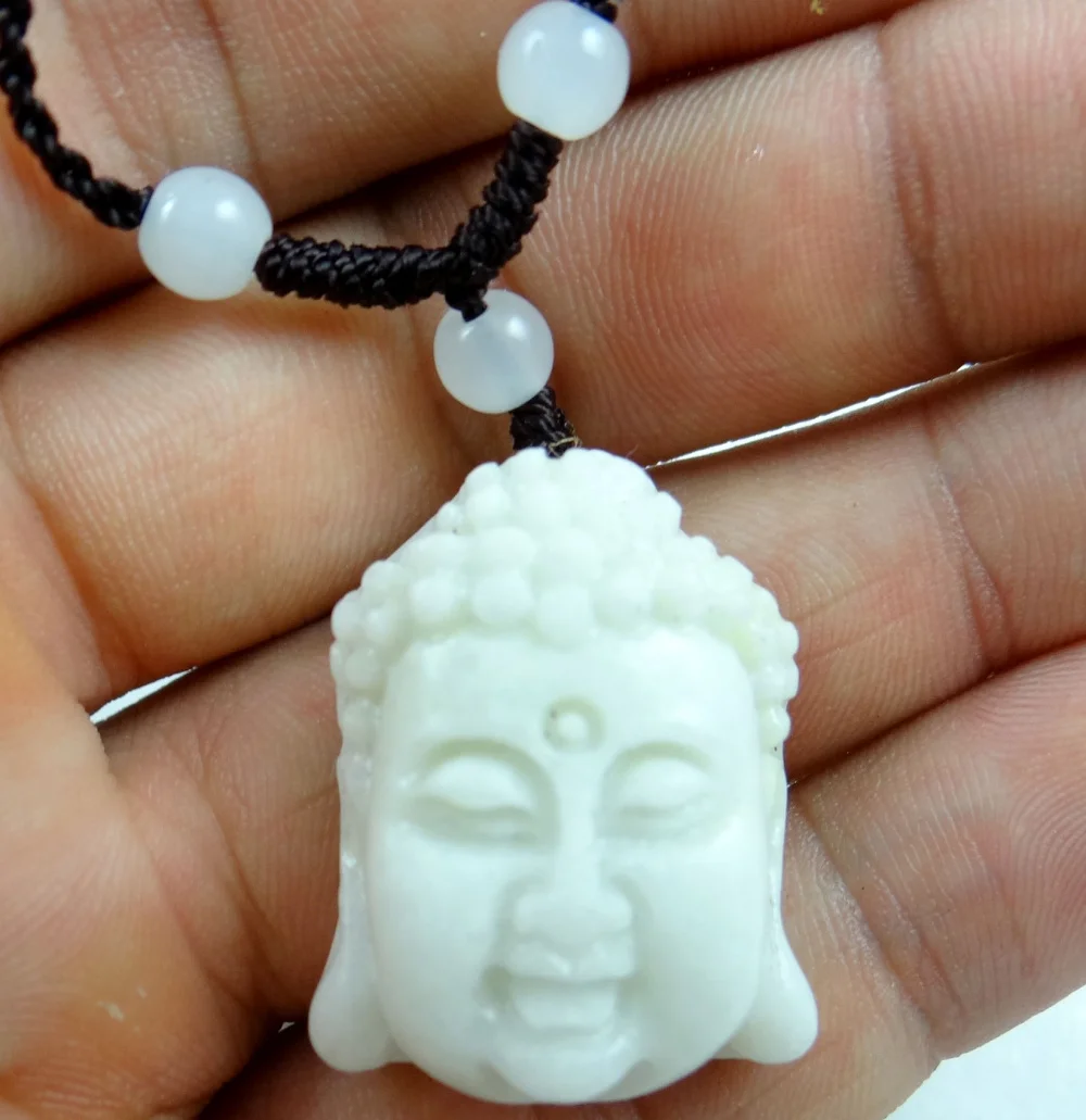 Подвеска амулет ручной работы из натуральной искусственной кожи с головой Будды