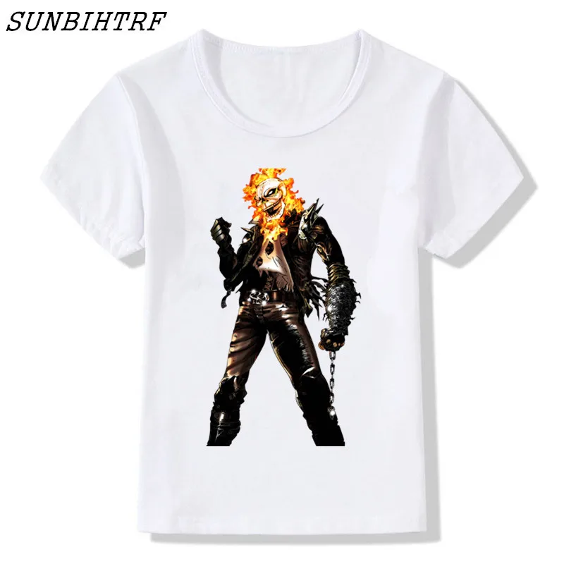 Дети Ghost Rider Прохладный Вдохновленный мультфильма модная футболка летние шорты