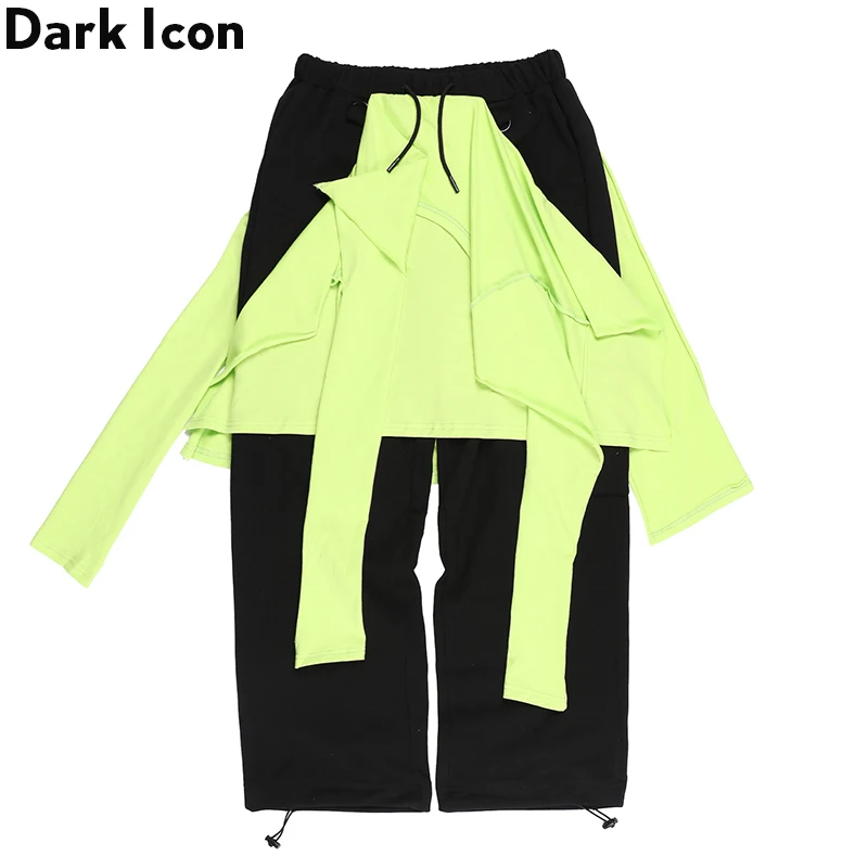 Темные иконы брюки карго мужские Высокая уличная мода полной длины для уличных