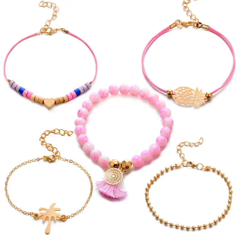 5 шт./компл. Boho женский ананас Ловец снов с кисточками сердце кокосовый кулон в