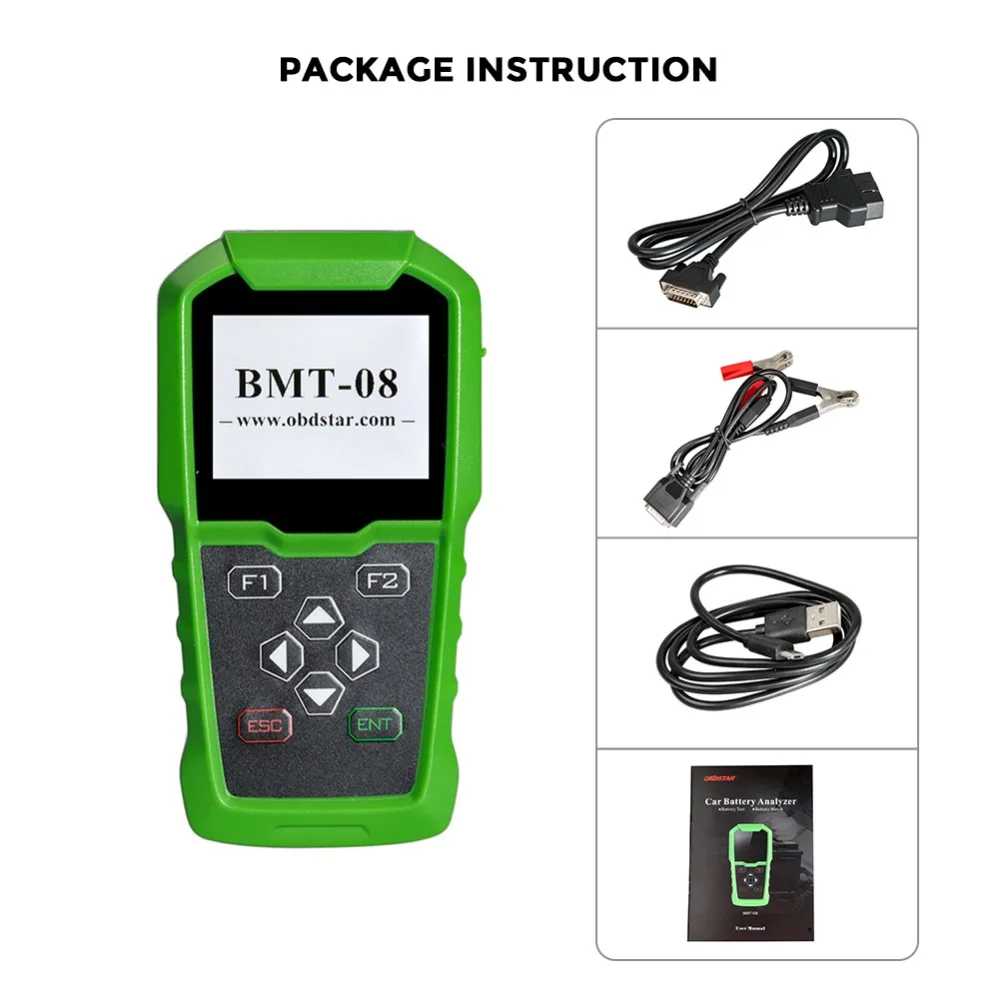 OBDSTAR BMT-08 12 В/24 В 100-2000 CCA 220AH тестер автомобильной нагрузки батареи OBD2 инструмент соответствия BMT08 анализатор