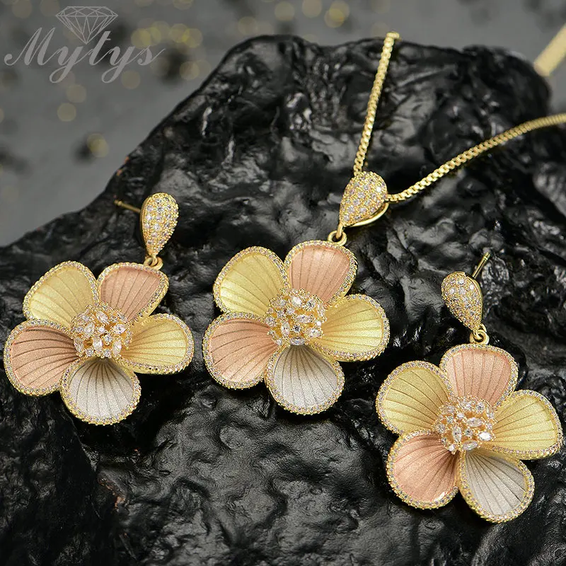 Mytys Для женщин высокое качество Parure Bijoux Femme Италия 750 Rose цвета: золотистый