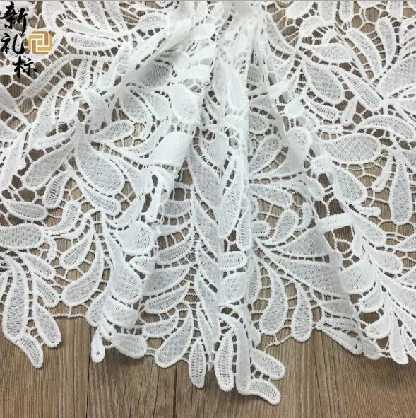 

5Yards Nigerian Lace Fabrics For Wedding White Leaves Design Lace Fabrics For African Parties High Quality French Lace Fabric