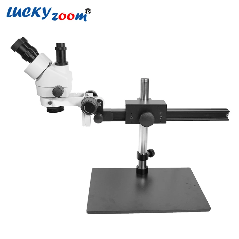 Luckyzoom 7X-45X Simul-Focal Тринокулярный Стерео Зум-Микроскоп гибкий штатив Стенд 60 кольцевой светильник для пайки телефона Microscopio