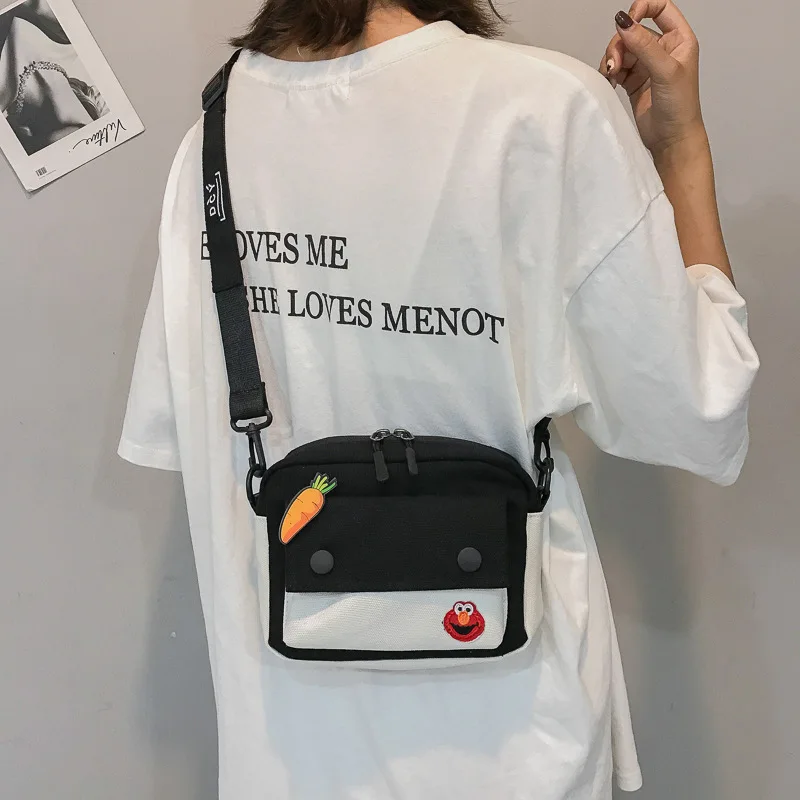 Летние новые модные повседневные холщовые сумки с рисунком для женщин женская простая Лоскутная сумка на плечо женская сумка-мессенджер