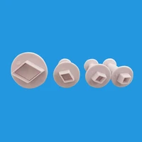 4pcsset diamond shape spring plastic cake tool fondant cake decorating sugar craft tools biscuit cookie cutters molds