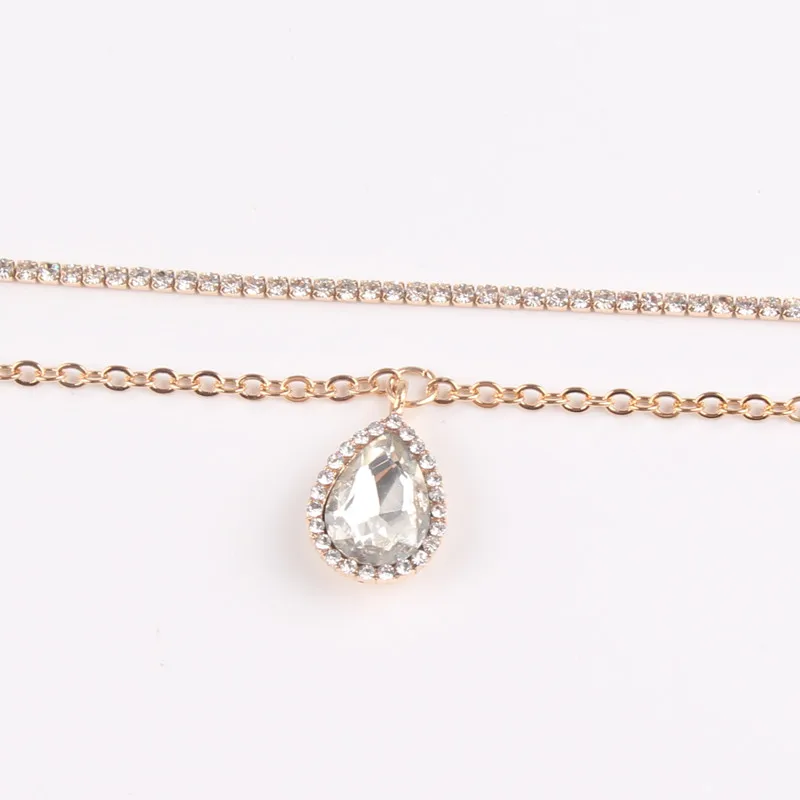 Женская заколка для волос с подвеской в виде капли воды|head jewelry|rhinestone hair clipsgold