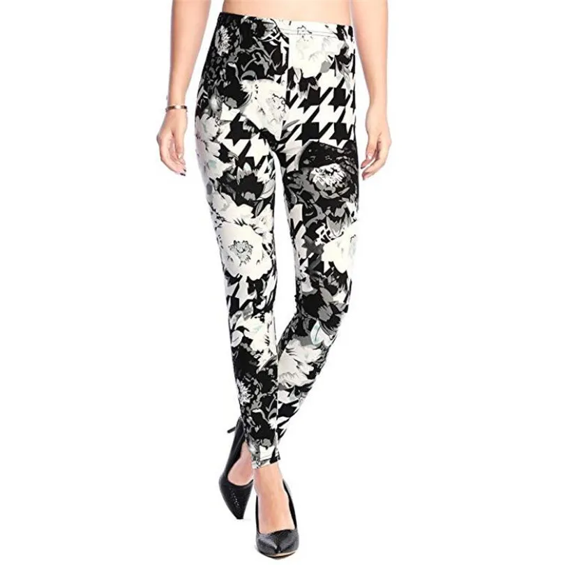 New 2022 Print Flower Leggings Leggins Push Up Legins Guitar Plaid Thin Nine Gym Pants Fashion Women Clothing Aptitud Trousers