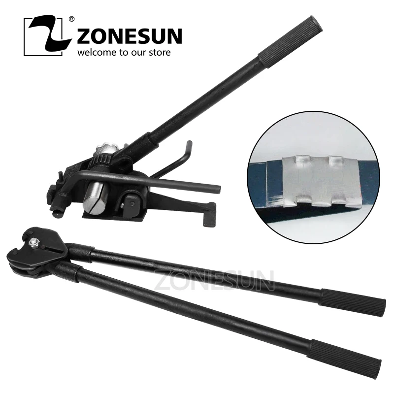 

ZONESUN HM-93 New General Manual Steel Band Strapping Tool Steel Strapping Tensioner And Sealer For Steel Strap 32mm Cartons