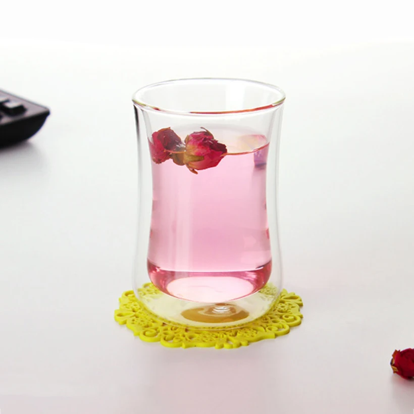 Термостойкая стеклянная чашка с двойными стенками пивная кофейная набор