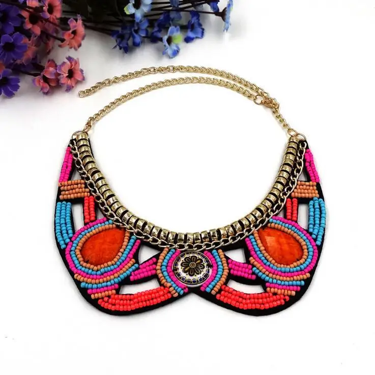 Женское колье чокер в стиле бохо ожерелье с подвеской африканском этническое