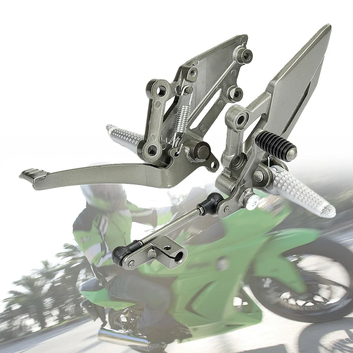 2x алюминиевый сплав для Kawasaki Ninja 250 Левая Правая задняя ножная колышка педаль тормоза подставка для ног кронштейн полировка поверхности оцинкованная