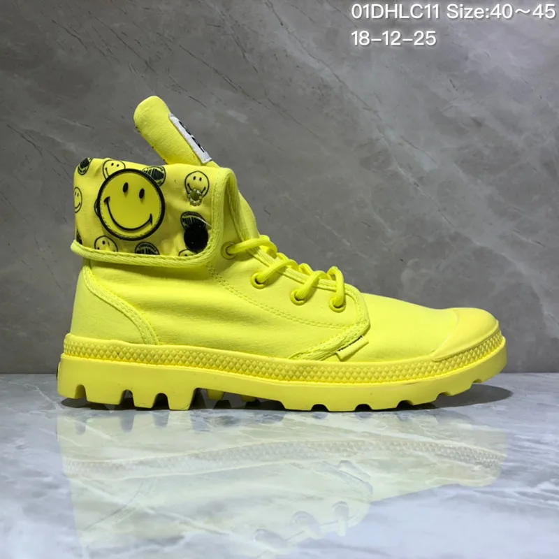 PALLADIUM PAMPA HI ORIGINALE кроссовки TC черная классическая парусиновая обувь со смайликом ботильоны модная повседневная обувь 40-45 - Цвет: 3