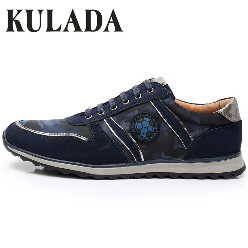 KULADA Hot Men Sneakers Leather Shoes Fashion Hand Made Brand Man Comfortable Natural Health Casual F1631-1A | Обувь