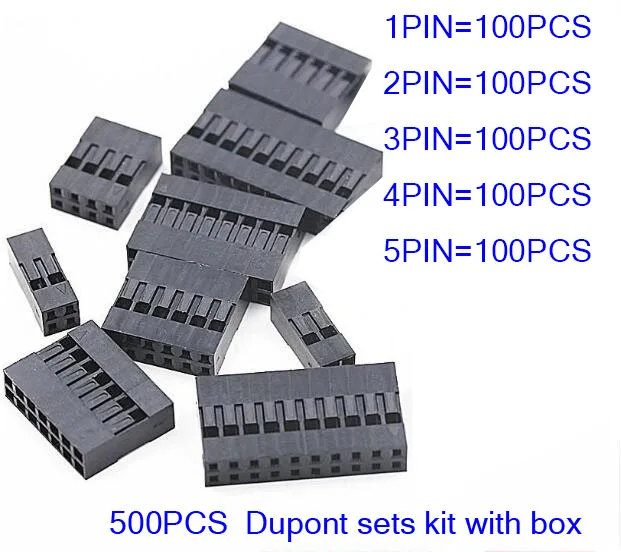 Комплект Dupont с коробкой 500 шт. 2 54 мм 1P 2P 3P 4P 5 контактов клемма в пластиковом