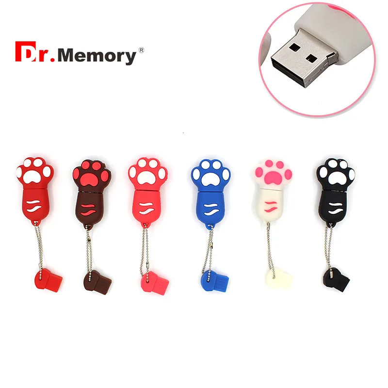 Симпатичная кошачья лапа флеш диск USB 2 0 4 ГБ 8 оперативной памяти 16 Гб встроенной