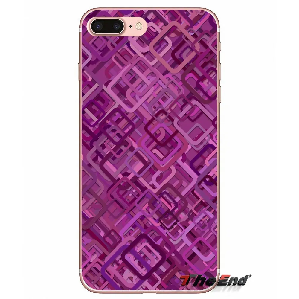 Текстура фиолетовый прозрачный ТПУ чехол для iPhone X 4 4S 5 5S 5C SE 6 6S 7 8 Plus Samsung Galaxy J1 J3 J5 J7