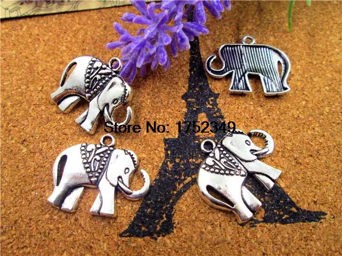 

6Pcs Elephant charms Antiqued Tibetan silver Elephant Charms Pendants 25x21mm