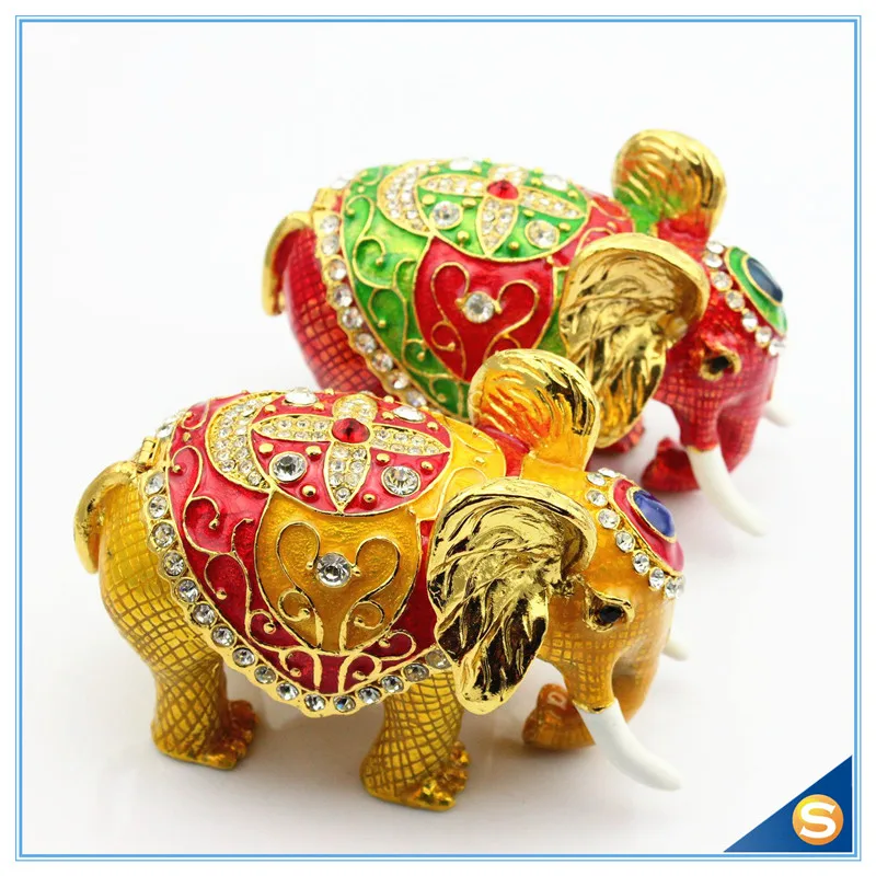 Искусственная Эмаль Слон в форме животного Стразы|box box|rhinestone boxelephant box |
