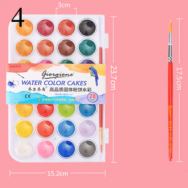 28colros 12/16/24/28/36 Цвета однотонные waterolor Краски комплект яркий Цвет Портативный воды Цвет пигмент набор для товары для рукоделия рисунок Краски Инж - Цвет: 28colros