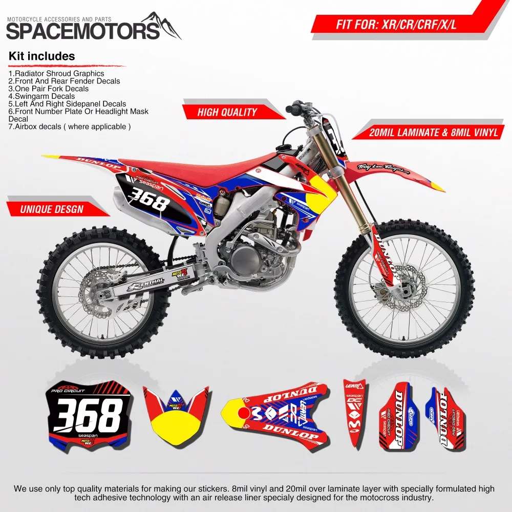 Графические наклейки RB Набор наклеек для мотоцикла CR CRF mrcrfx CRFR CRFL XR X R L 250 650 cc
