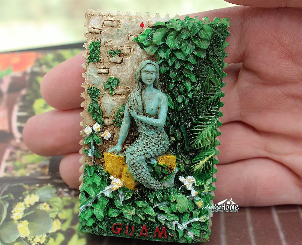 Гуам сирена туристический сувенир путешествия 3D Смола декоративный магнит для