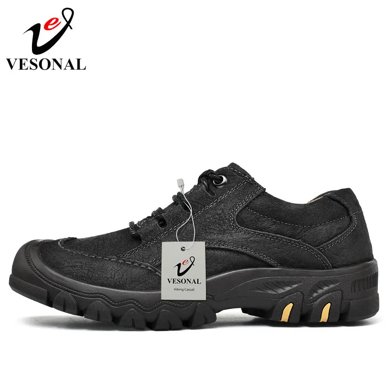 VESONAL 2018 New Casual Work Male Shoes For Men Footwear Adult Genuine Leather Classic Cargo High Quality Safety Sneakers 8195 | Обувь