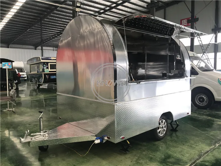 220cm Pure stainless steel street mobile food trailer cart with can be customized for sale | Бытовая техника