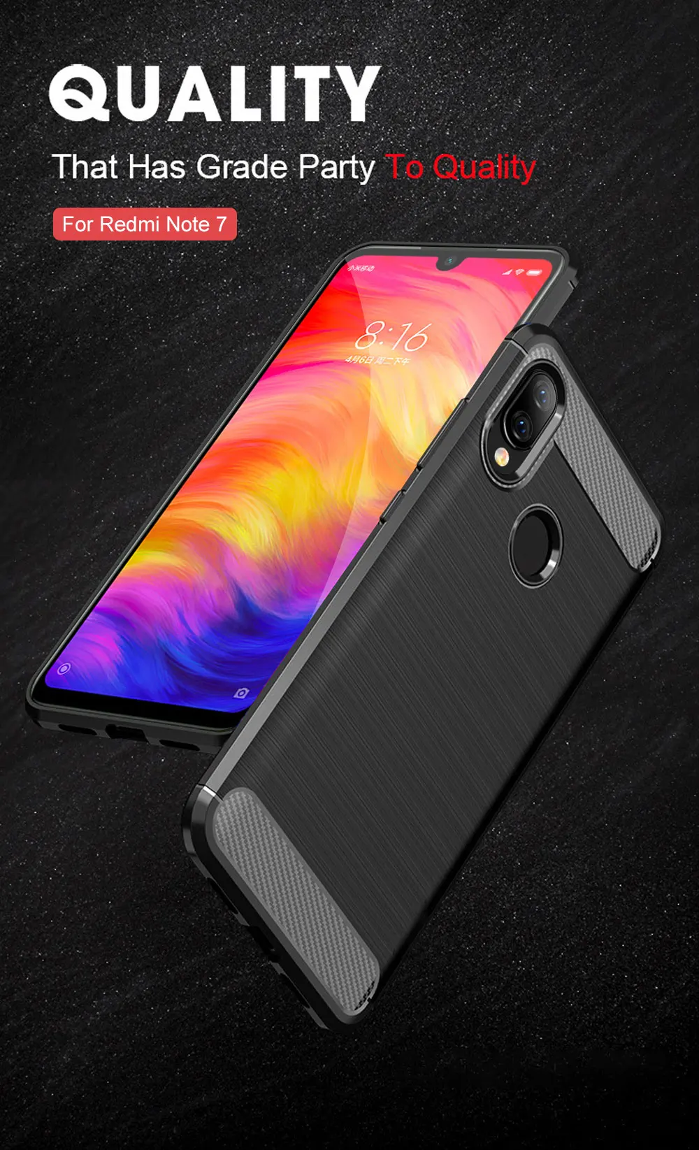 Силиконовый чехол для Xiaomi Redmi Note 7, чехол из углеродного волокна для Redmi Note 7, защитный чехол, бампер для Redmi Note 5 Pro