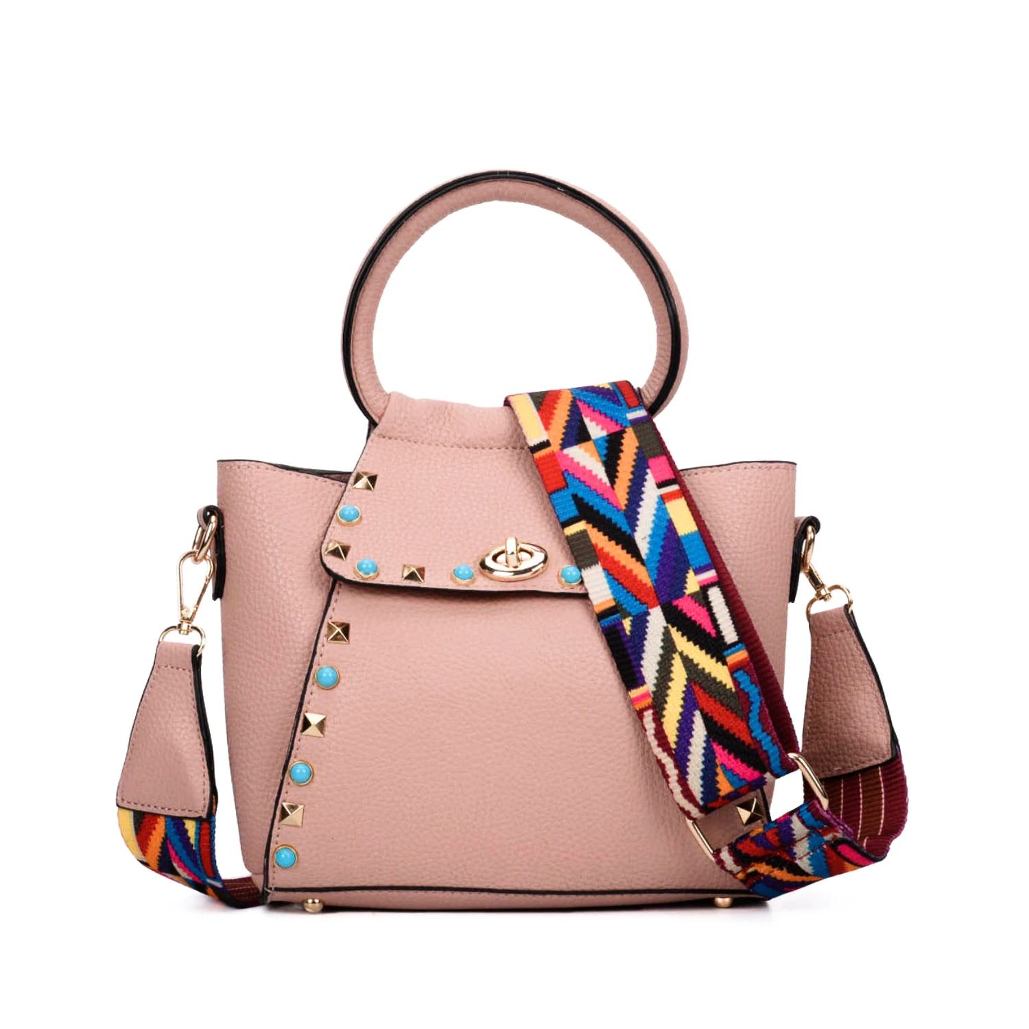 ZIWI Брендовая женская маленькая сумка с широким ремешком и заклепками Bolsa Feminina