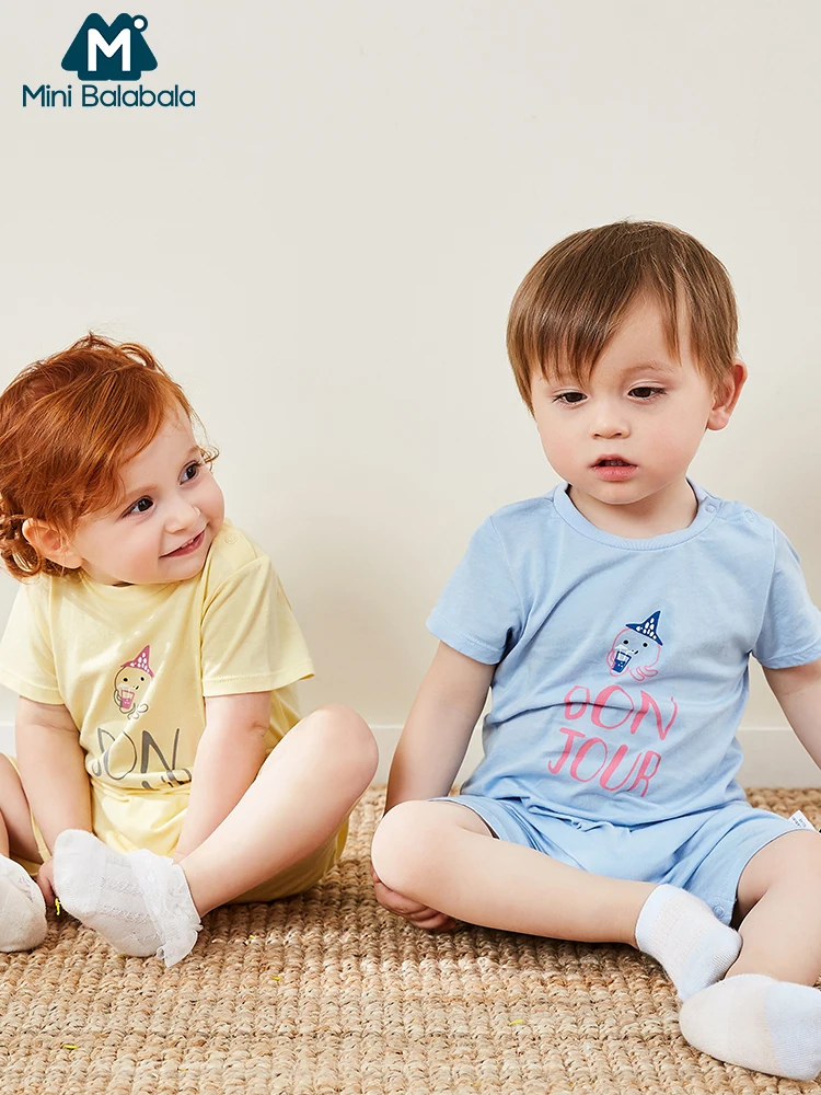Тонкие комбинезоны Mini balabalaBaby летняя одежда для детей топ с короткими рукавами