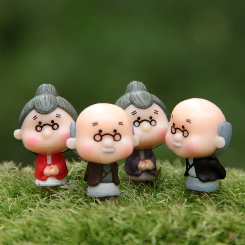 2 шт./компл. Kawaii милый дедушка бабушка старая пара ремесла фигурка из