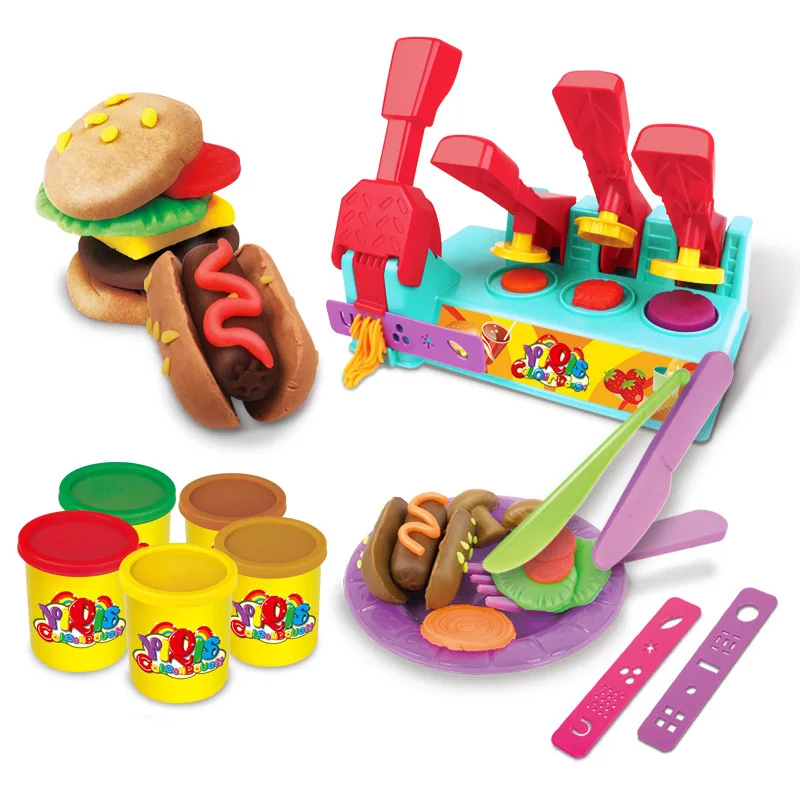 New Burger Builder Colour Clay Dough DIY Handmake Set Pottery Playdough Toys Gift For Children | Игрушки и хобби