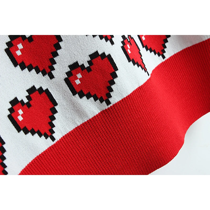 New Fashion Sweater Female Pullovers Heart Pattern Jacquard Autumn Knitted Sweaters Pullover Slim Runway Tops Jumper C-231 | Женская