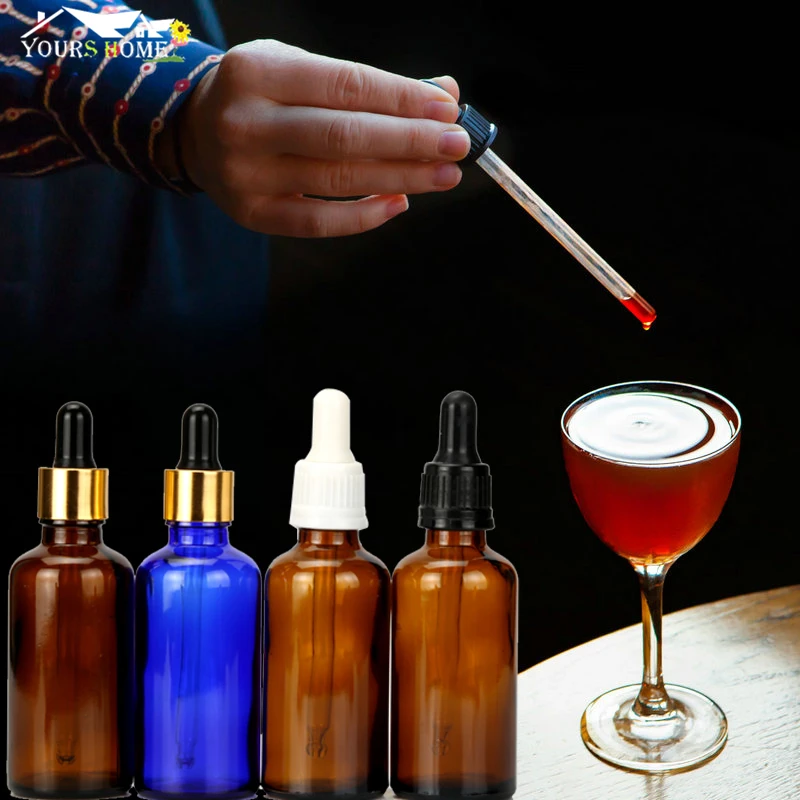 

50ml Glass Spray Bitter Dropper Bottle E Liquid Frosted Black Glass Dropper Bottle With Child Proof Barware