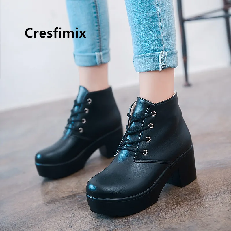 Классические высококачественные белые ботинки Cresfimix из искусственной кожи на