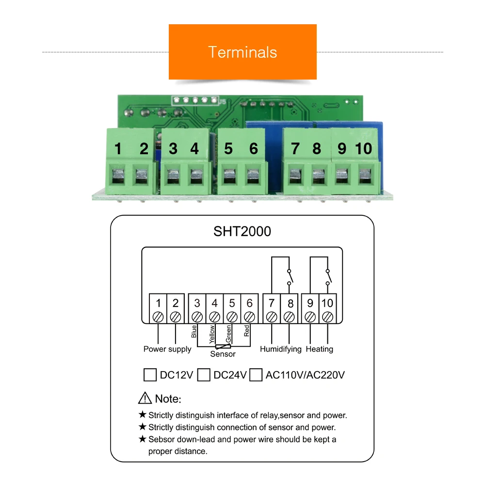 AC 110V 220V 10A SHT2000 цифровой регулятор температуры и влажности морозильник холодильник термостат инкубатор термометр гигрометр 230V