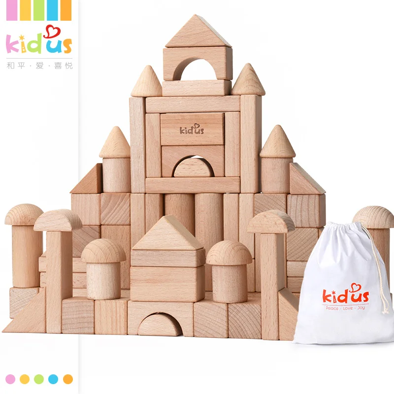 Zalami 80 шт. оригинальные деревянные блоки Ранние развивающие игрушки