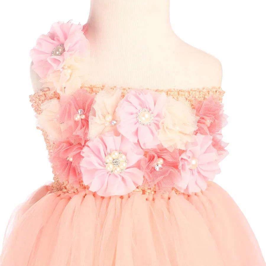 Ksummeree Floor-Length Flower Girls Tutu Dress Wedding Party Photo Props Baby Clothing Fluffy Princess Kids TS075 | Детская одежда и