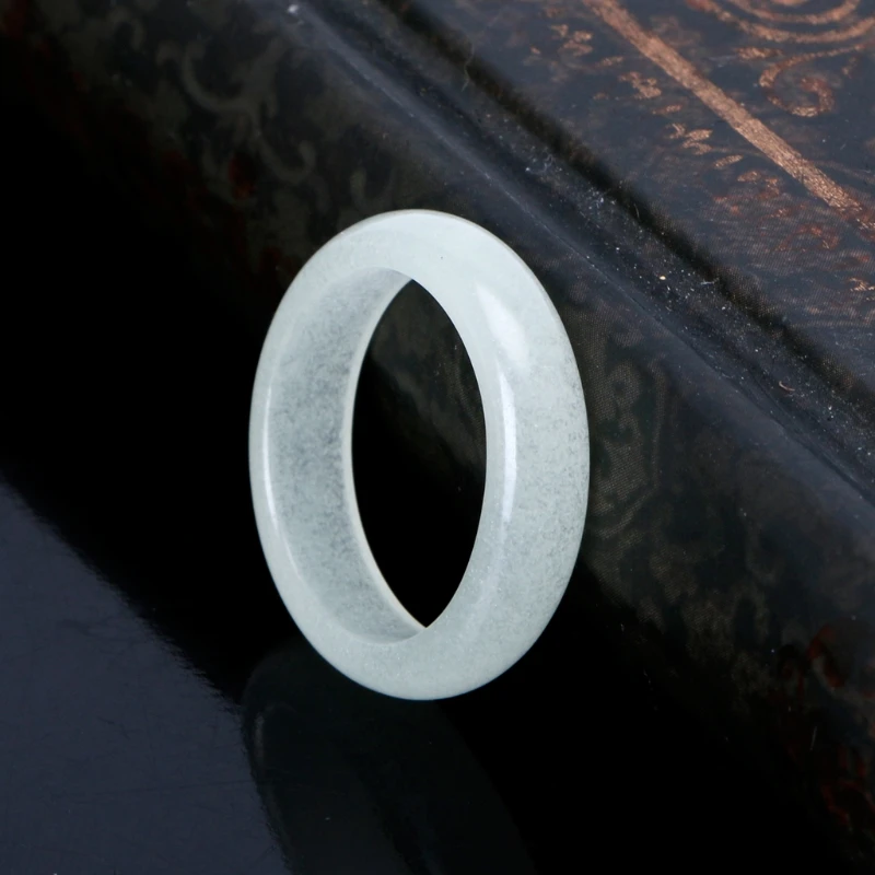 Редко 8 мм широкий натуральный флюорит светящийся камень в темноте кольцо - Фото №1